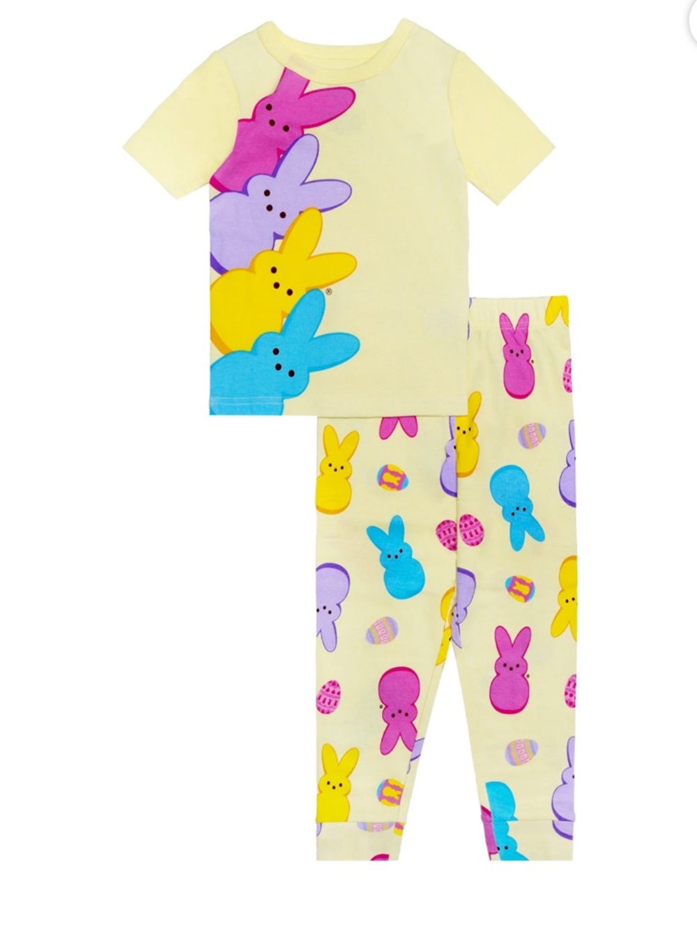 Peeps Girls 2- Piece Easter Short Sleeve and Pant Pajama Set,